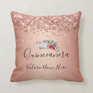 Coussin Jolie Parties scintillant rose Quinceañera Jeu d'o