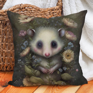 Coussin Jolie petite opossum de la nurserie forestière