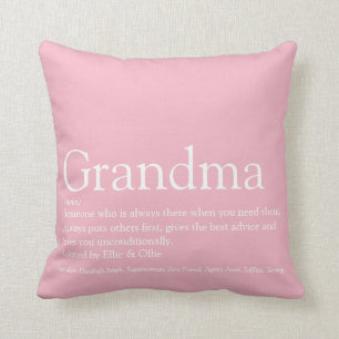 Coussin Jolie photo rose Définition de grand-mère Grand-mè