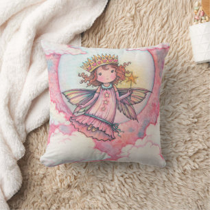 Coussin Jolie Princesse Fée par Molly Harrison