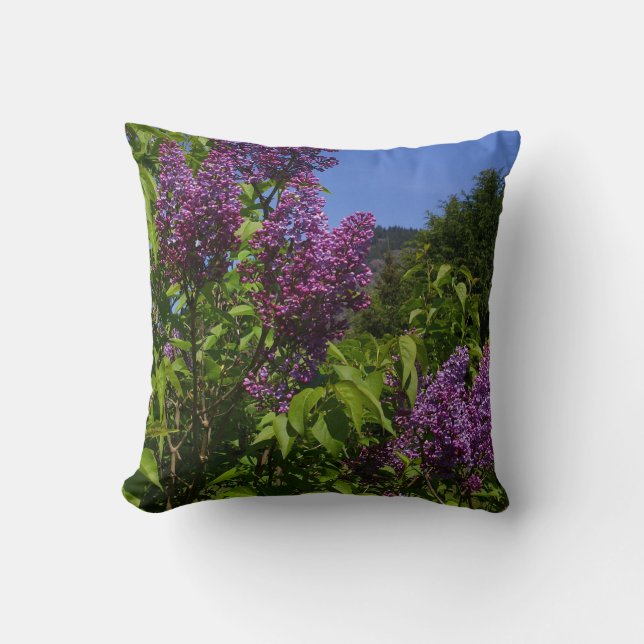 Coussin Jolie scène naturelle des fleurs de Lilac (Recto)