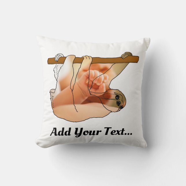 Coussin Jolie Sloth Pénétrée | Ajouter votre photo et votr (Recto)