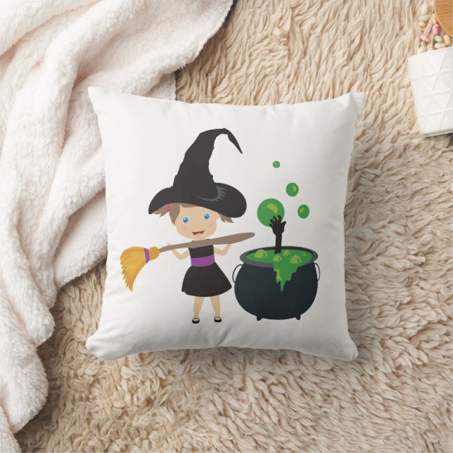 Coussin Jolie sorcière d'Halloween (Couverture)