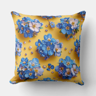 Coussin Jolies fleurs bleues