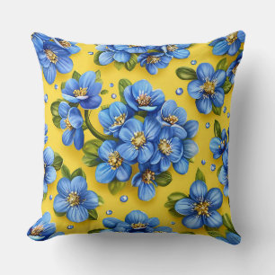 Coussin Jolies fleurs bleues