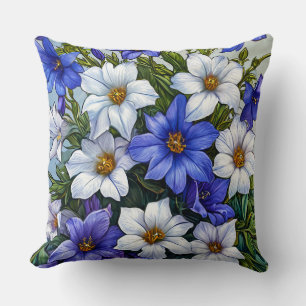 Coussin Jolies fleurs bleues
