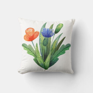 Coussin jolies fleurs de couleur feuille nature décoratio