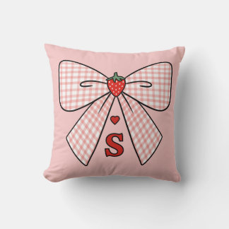 Coussin Jolies Initiales Rétro de Monogramme Coquette Fleu
