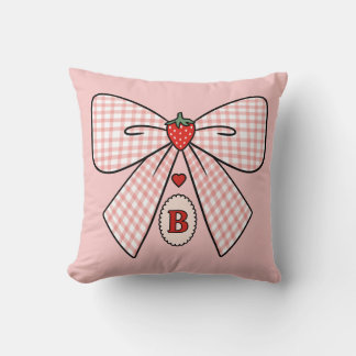 Coussin Jolies Initiales Rétro de Monogramme Coquette Frai