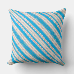 Coussin Jolies rayures blanches bleues classiques d'orneme