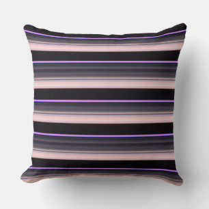 Coussin Jolies rayures noir gris vintage