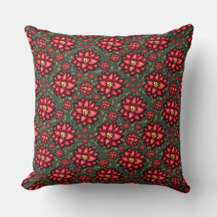 Coussin Jolly Holly Flower décoration de Noël – Festive