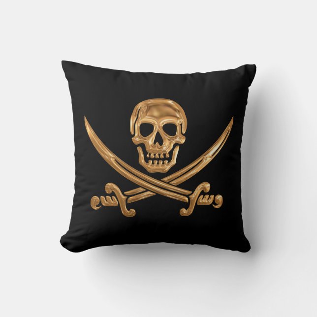 Coussin Jolly roger d'or (Recto)