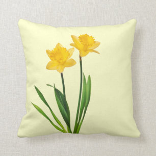 Coussin Jonquilles jaunes de ressort - modèle de jonquill