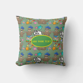Coussin Jote Sloth Green Motif Drôle Juste Faites-Le Citer