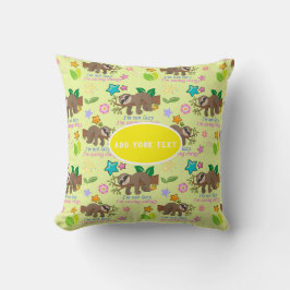 Coussin Jote Sloth Jaune Motif Funny Lazy Citation Florale