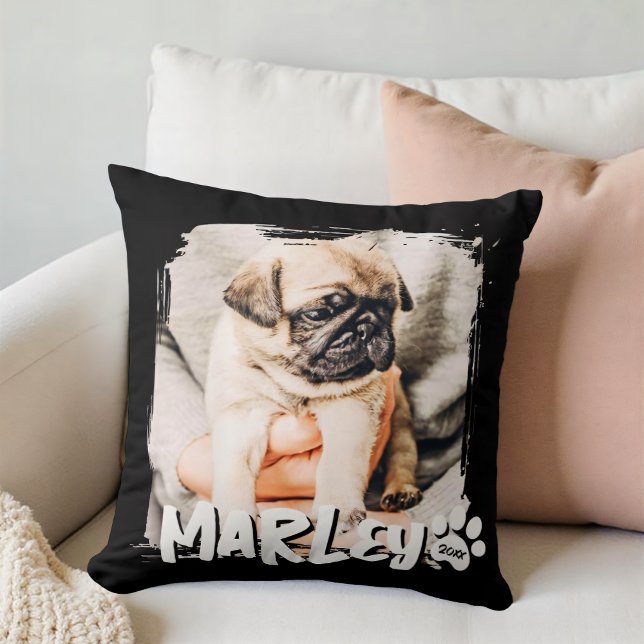 Coussin Jouer moderne simple Grunge Personnalisé Photo pou (Créateur téléchargé)