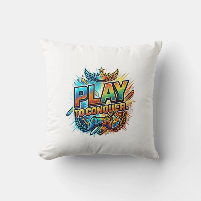 Coussin Jouer pour Conquérir (Recto)