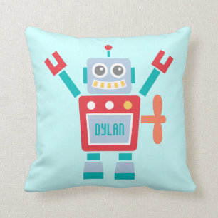Coussin Jouet de robot mignon vintage pour la chambre des