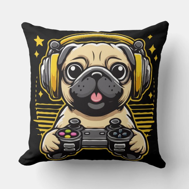 Coussin Joueur Carlin Carlins de jeu vidéo jeu cadeau (Recto)