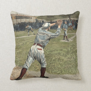 Coussin Joueur de baseball jeté à la seconde base