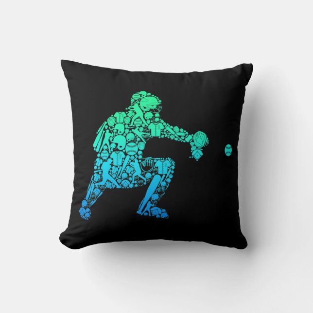 Coussin Joueur de baseball Joueur Jeunes Hommes Enfants Ga (Recto)