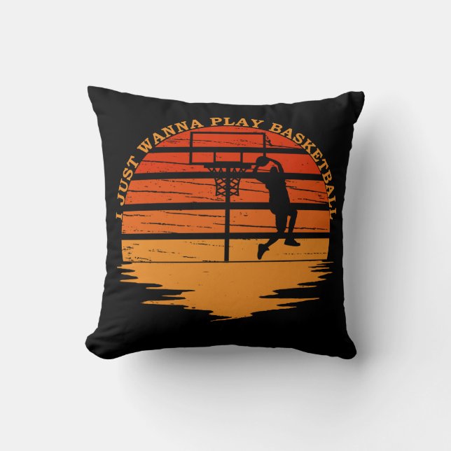 Coussin Joueur de basket-ball avec des paroles drôles (Recto)