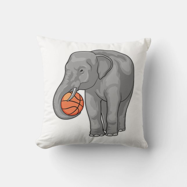 Coussin Joueur de basket-ball éléphant (Recto)