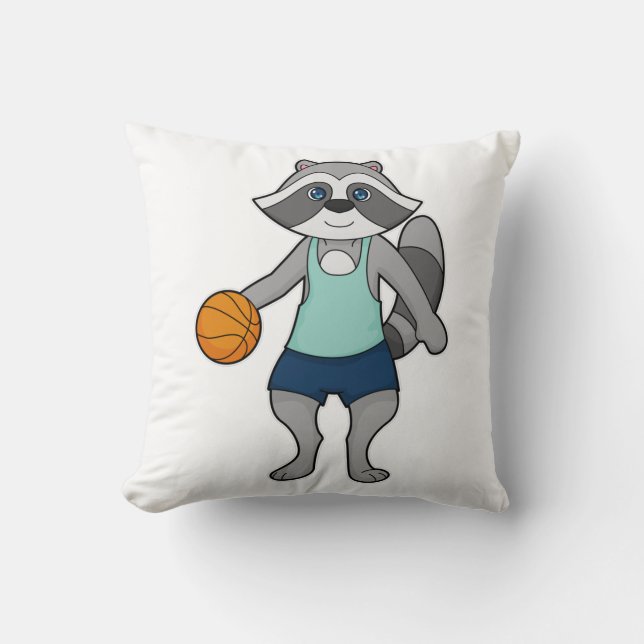 Coussin Joueur de basket-ball Racoon (Recto)