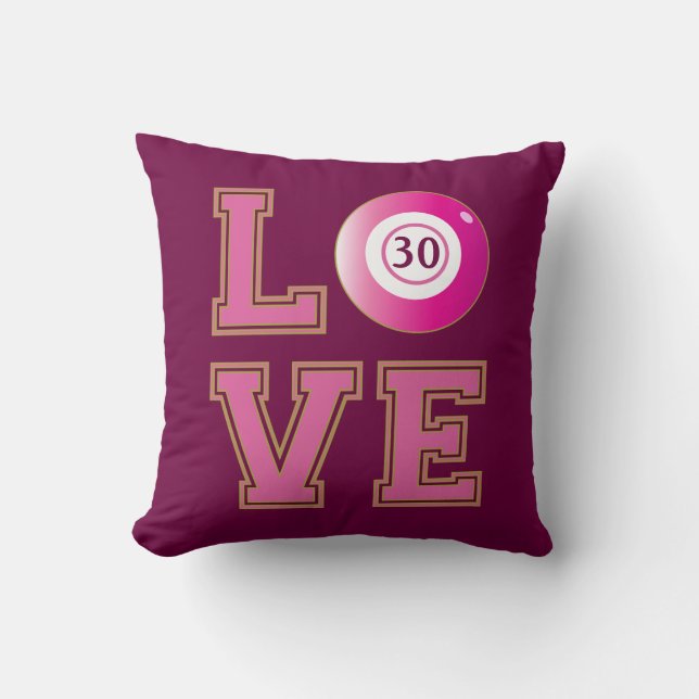 Coussin Joueur de bingo d'anniversaire (Recto)