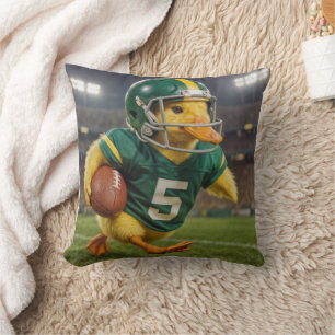 Coussin Joueur de football canard dans un stade sportif