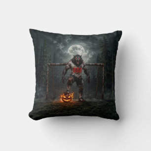 Coussin Joueur de football Loup-Garou Art Horreur Hallowee