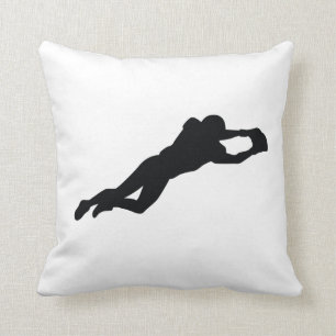 Coussin Joueur de football Silhouette noire