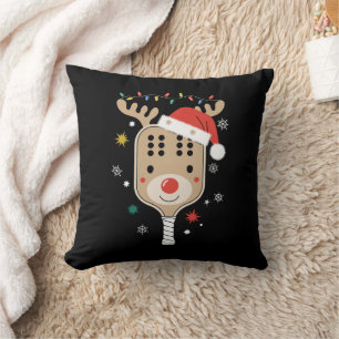 Coussin Joueur de Pickleball Noël Reindees Noël