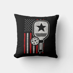 Coussin Joueur de Pickleball - Pickleball Drapeau Américai