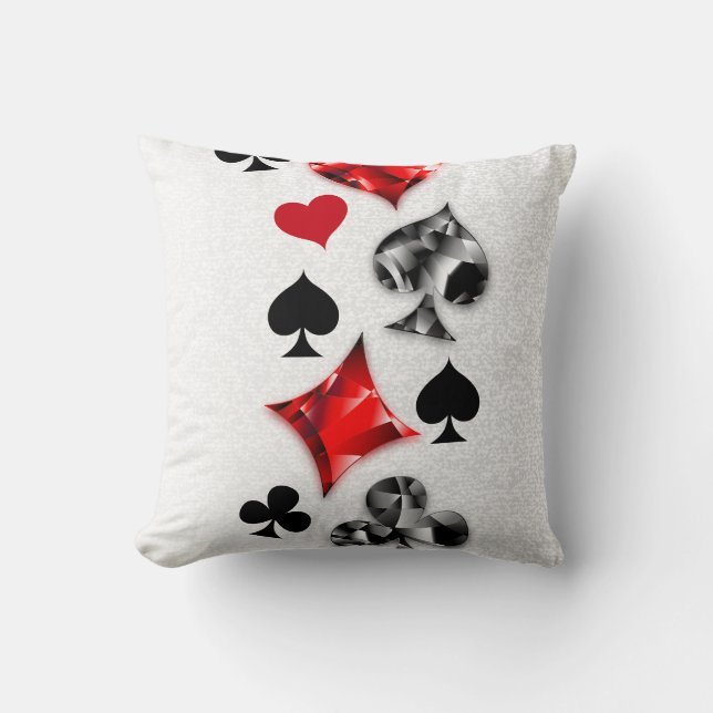 Coussin Joueur de poker Joueur de cartes de jouer costumes (Recto)