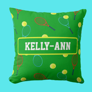 Coussin Joueur de tennis Racquettes et Balls Motif