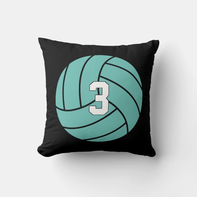 Coussin Joueur de volley-ball personnalisé Numéro et équip (Recto)