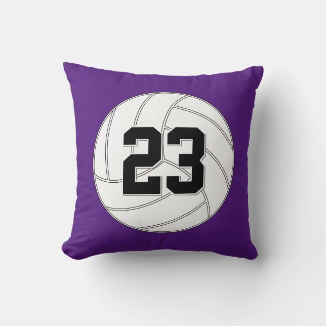 Coussin Joueur de volley-ball personnalisé Numéro ou lettr (Recto)