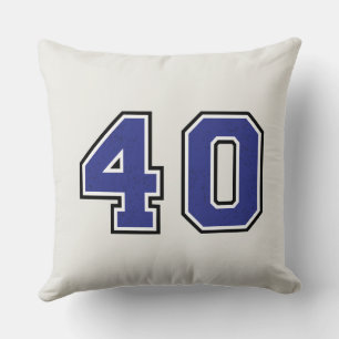 Coussin Joueur d'équipe de baseball avec numéro bleu
