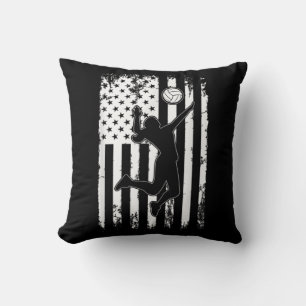 Coussin Joueur du drapeau américain vintage de l'équipe S