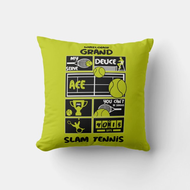 Coussin Joueurs De Tennis En Fauteuil Roulant (Recto)