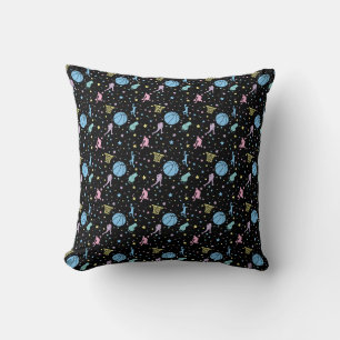 Coussin Joueuses de basket-ball - Motif d'étoiles