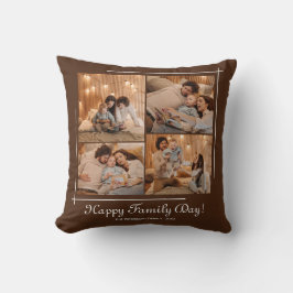 Coussin Jour de la Famille moderne Collage de photos Jeu d