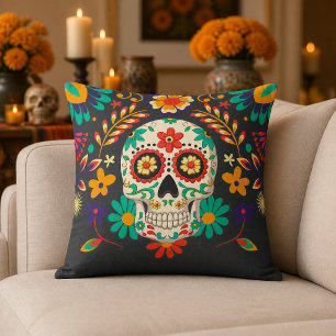 Coussin Jour de la mort Halloween crâne sucre