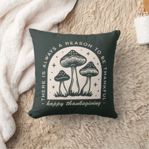 Coussin Jour de l'Action de grâce champignon forêt vert co