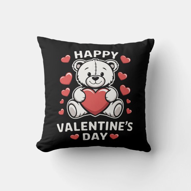 Coussin Jour de l'ours Heureuse Sainte-Valentin (Recto)