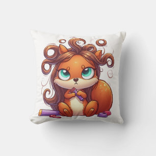 Coussin Jour des cheveux d'écureuils glamour