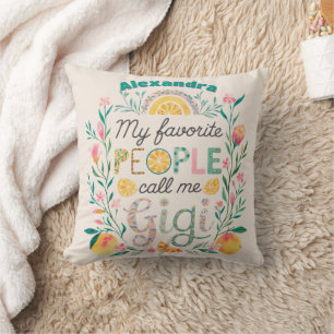 Coussin ❤️ Jour des mères GIGI personnalisées Anniversaire