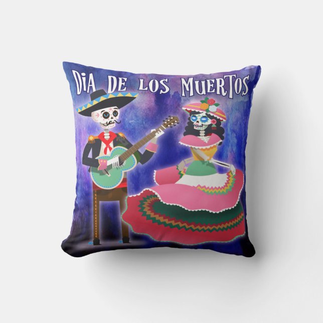 Coussin Jour des Skeletons Morts Dia De Los Muertos (Recto)